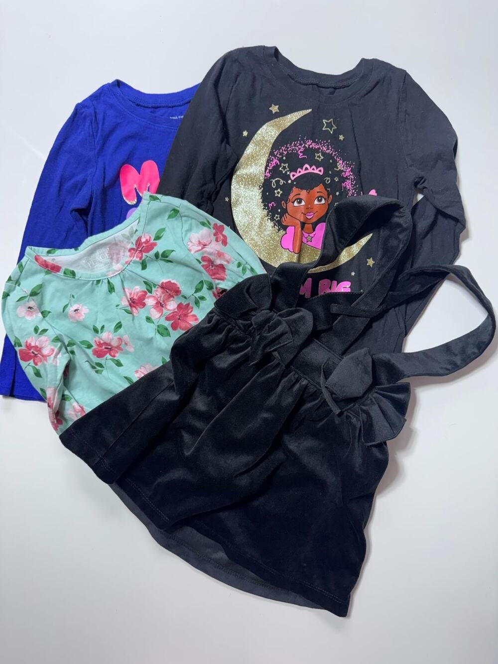 Children’s Place Girls Shirt Bundle Size 3T Lot of 3 Floral & Graphic and skirt